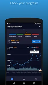 WeightDiary with BMI screenshot 0