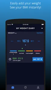 WeightDiary with BMI screenshot 2