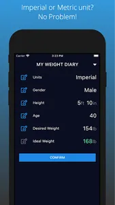 WeightDiary with BMI screenshot 3