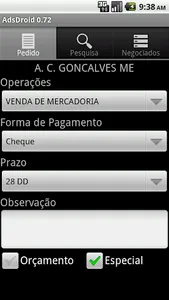 AdsDroid -Força de Venda -Demo screenshot 2
