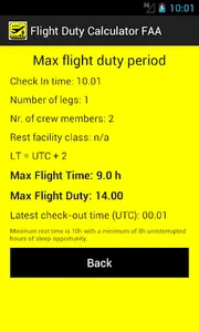 Flight Duty Calculator (FAA) screenshot 2