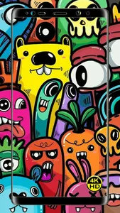 Cartoon Doodle HD Wallpaper 4K screenshot 1