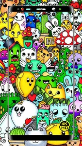 Cartoon Doodle HD Wallpaper 4K screenshot 4
