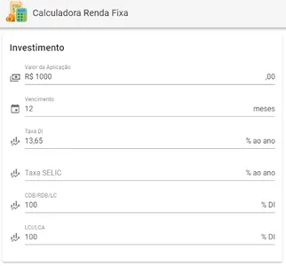 Calculadora renda fixa Brasil screenshot 2