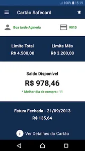 Cartão Safecard screenshot 1