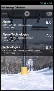 Ski Din Settings Calculator screenshot 0