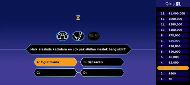 Milyoner Türkçe - Bilgi oyunu screenshot 10