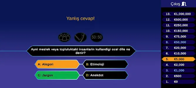 Milyoner Türkçe - Bilgi oyunu screenshot 15