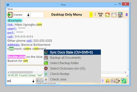 simadocs screenshot 2