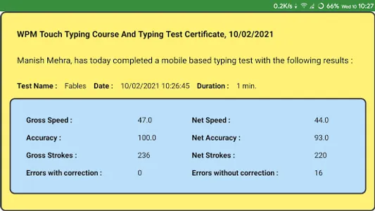 WPM Touch Typing Course And Ty screenshot 10