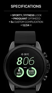 Awf Pace 3: Wear OS face screenshot 1