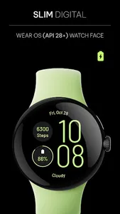 Awf Slim Digital: Wear OS face screenshot 0