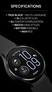 Awf Slim Digital: Wear OS face screenshot 2