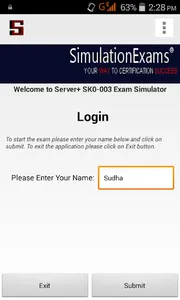 Sim-Ex Exam Sim Server+ Full screenshot 0