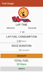 Fuel Usage Sim Racing screenshot 0