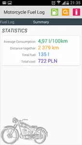 Motorcycle Fuel Log - Donate screenshot 1