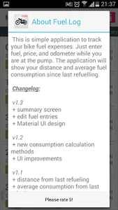 Motorcycle Fuel Log - Donate screenshot 7