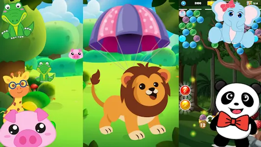 Animal Kids Cartoon Bubble Pop screenshot 2