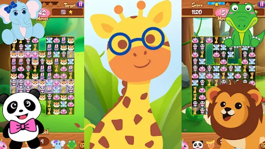 Animal cartoon kids Match3 pop screenshot 10