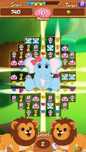 Animal cartoon kids Match3 pop screenshot 3