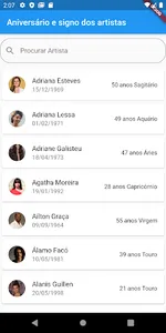 Aniversários e Signos dos arti screenshot 0