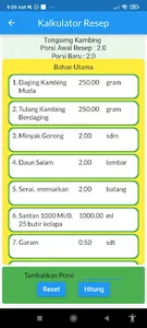 Kalkulator Resep Masakan screenshot 3