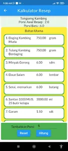 Kalkulator Resep Masakan screenshot 4