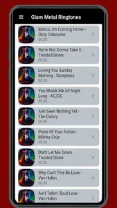 Glam Metal Ringtones screenshot 2