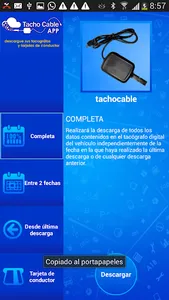 TACHOCABLE | Datos Tacógrafo screenshot 1