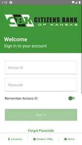 Citizens Bank of Kansas Mobile screenshot 1