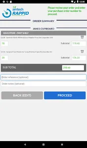 Amtech Rappid Ordering screenshot 2