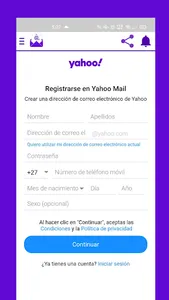 Login for Yahoo screenshot 1