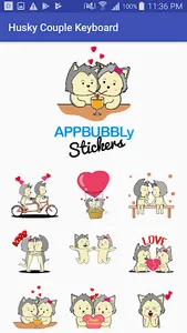 Animated Husky Couple Keyboard screenshot 0