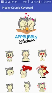 Animated Husky Couple Keyboard screenshot 1