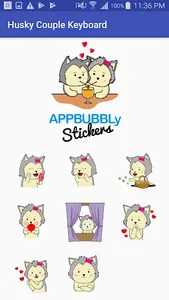 Animated Husky Couple Keyboard screenshot 2