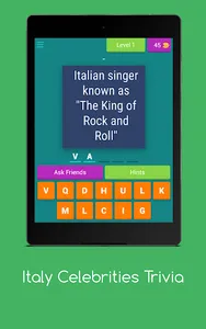 Italy Celebrities Trivia screenshot 13