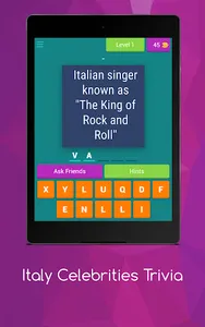 Italy Celebrities Trivia screenshot 7