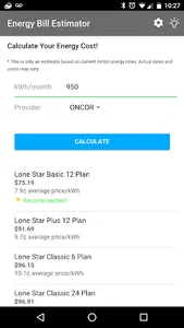 Energy Bill Estimator screenshot 1