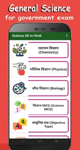 Science Gk in Hindi (Exam MCQ) screenshot 0