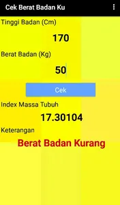 Cek Berat Badan Ku screenshot 0