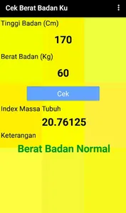 Cek Berat Badan Ku screenshot 1