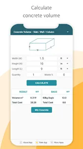Construction concrete calculat screenshot 0