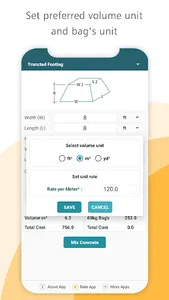 Construction concrete calculat screenshot 2