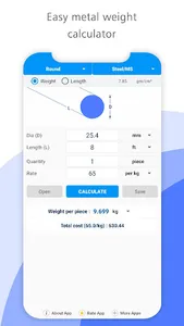 Quick Metal Weight Calculator screenshot 0