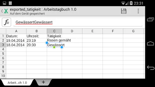 Arbeitstagebuch-Pro screenshot 1
