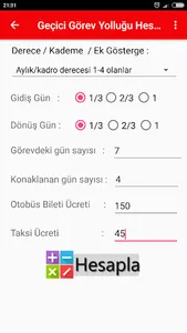 Yolluk Harcırah Hesapla screenshot 5