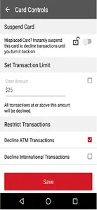 ASE Credit Card Controls screenshot 1