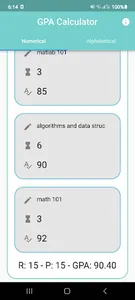 GPA Calculator - (A-F)/(0-100) screenshot 0