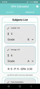 GPA Calculator - (A-F)/(0-100) screenshot 2