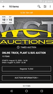 WCT AUCTIONS screenshot 1